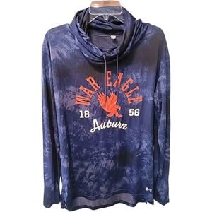 AUBURN WAR EAGLE Cowl Neck Tye Dye Lightweight Under Armour Hoodie SIZE XL